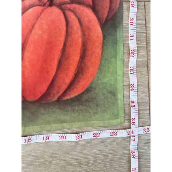 Vintage Outdoor Porch Flag Scarecrow Pumpkin Field Autumn Harvest w Dog JL - Picture 4 of 7